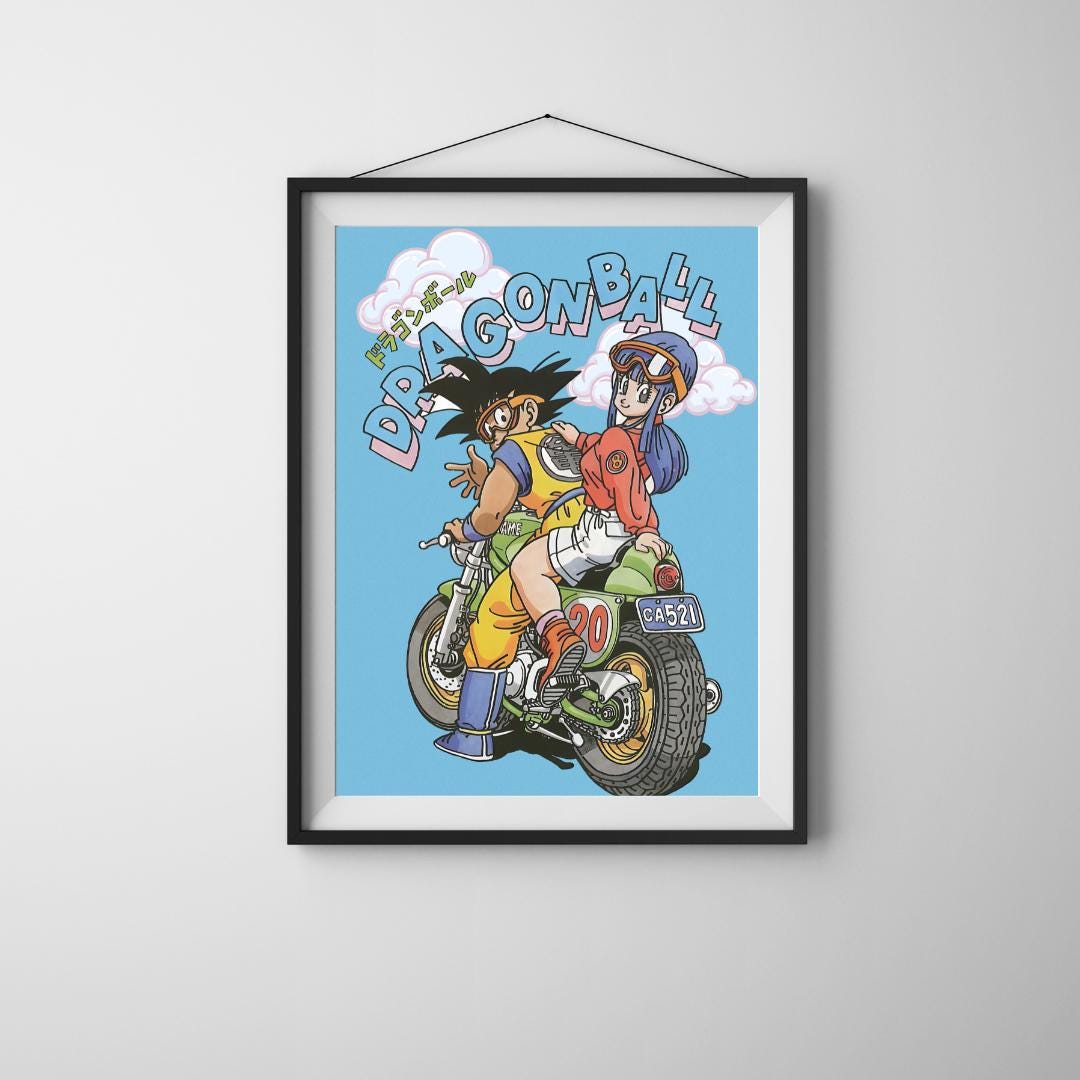 Buy Dragon Ball Z Goku & Bulma, Anime Poster, Vintage Art Print, Wall ...