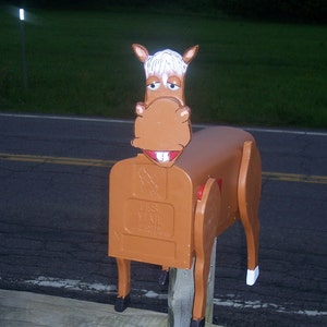 Horse mailbox.  pony mailbox, custom mailbox, animal mailbox, yard art,  gift mailbox,  barn yard art, art mailbox. barn animal mailbox