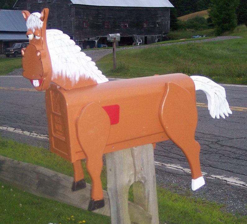 Horse Mailbox. Pony Mailbox, Custom Mailbox, Animal Mailbox, Yard Art
