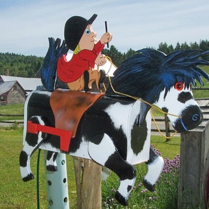 horse mailbox, boy rider mailbox, boy mail box,pony horse and rider mailbox. gift mail box, yard art, art mailbox, custom mailbox,
