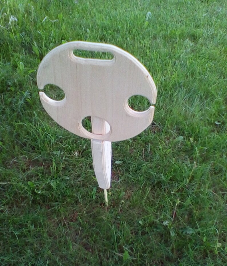 2 Wine Glass and Wine Bottle Holder Folding Picnic Table Wood Etsy