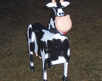 Cow Mailbox, Holstein cow mailbox, bovine mail box, custom mailbox,  black and white cow mail box, farm mail box