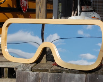 snow goggle mirror wall hanging,  sunglasses mirror 40 x 14 x 1  goggle mirror wall hanging sunglasses