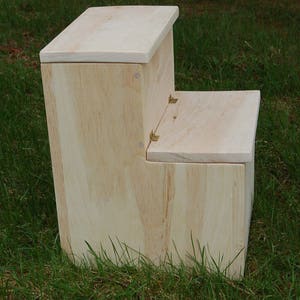 Child step stool -child chair- - storage step stool. unpainted step stool
