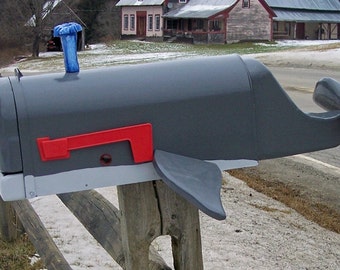 Sperm whale with blow hole fish custom mailbox whale mail box