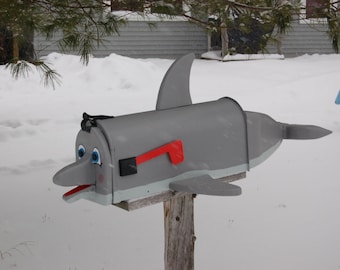 dolphin mailbox. fish mail box, water life mailbox,