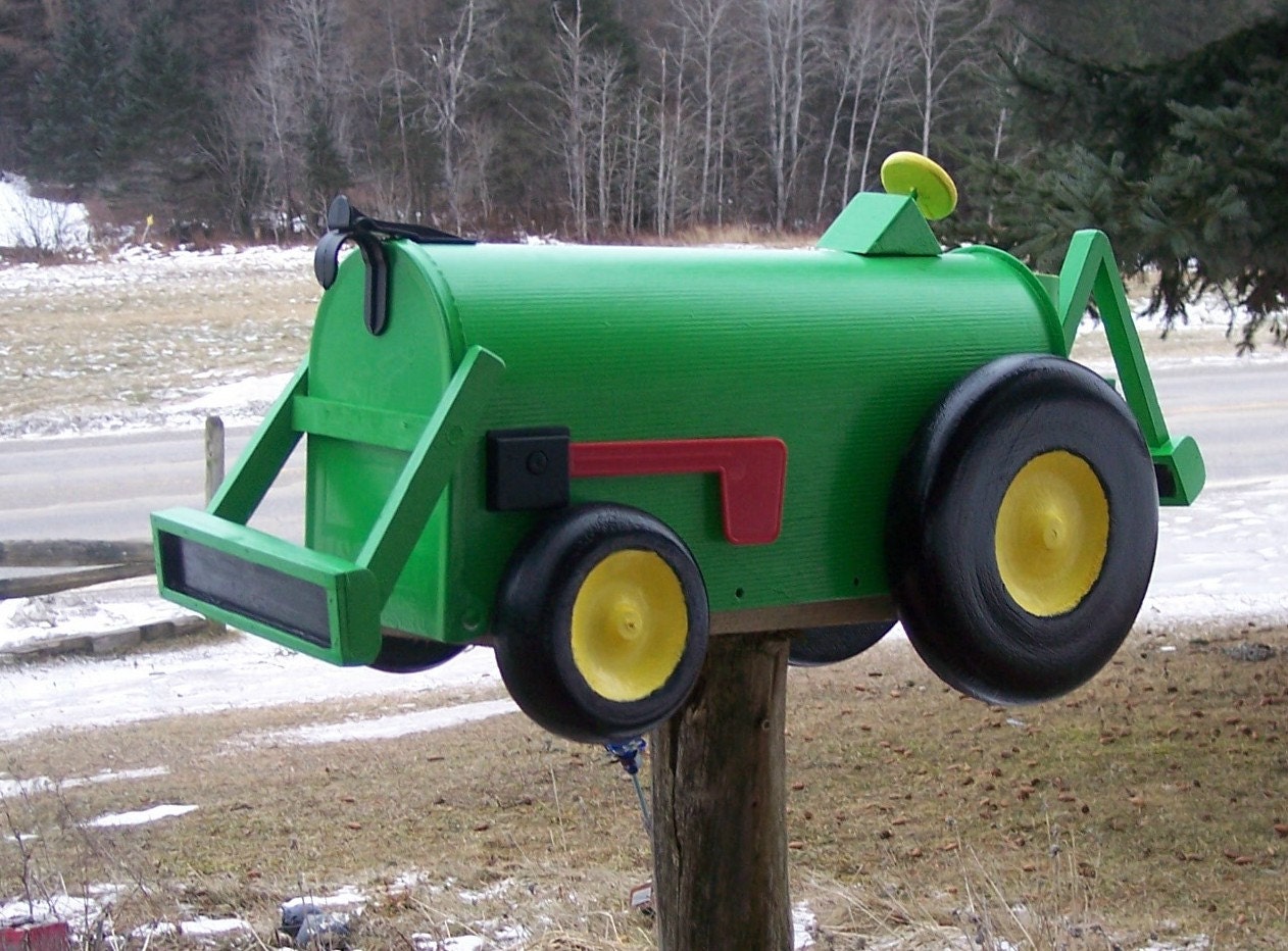 Tractor and Backhoe and Bucket Mailbox Yellow Seat Custom With Etsy