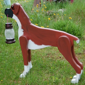 boxer dog solar light/ garden light/ dog solar light/ dog garden statue /