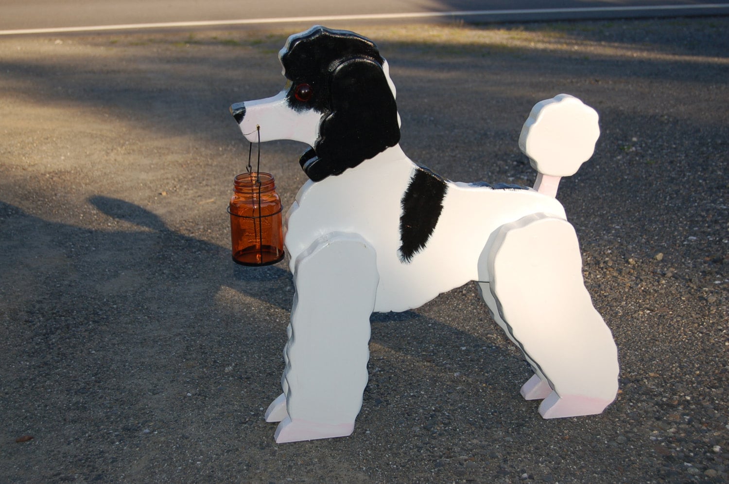 poodle dog solar lamp. solar lantern lamp