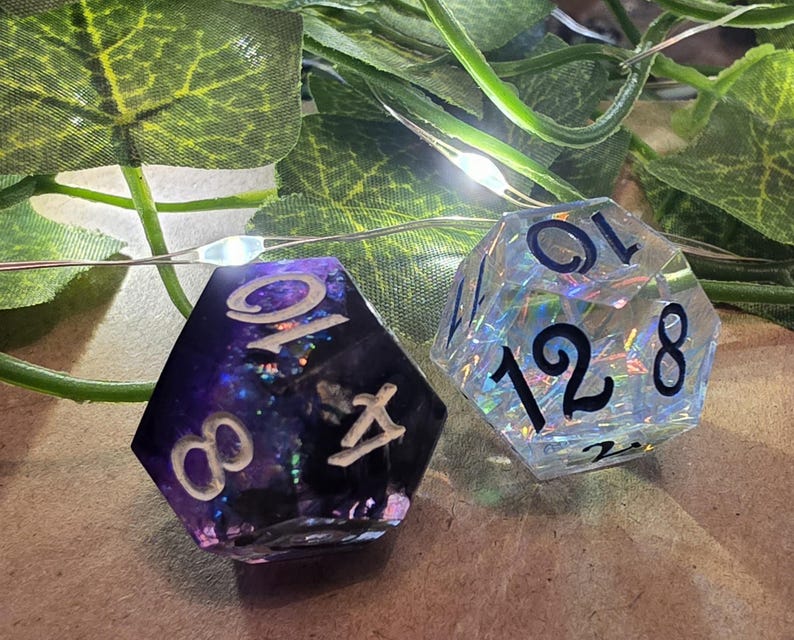 Juego de dados de resina Hope & Fear D12 inspirados en Daggerheart, hecho a mano imagen 9