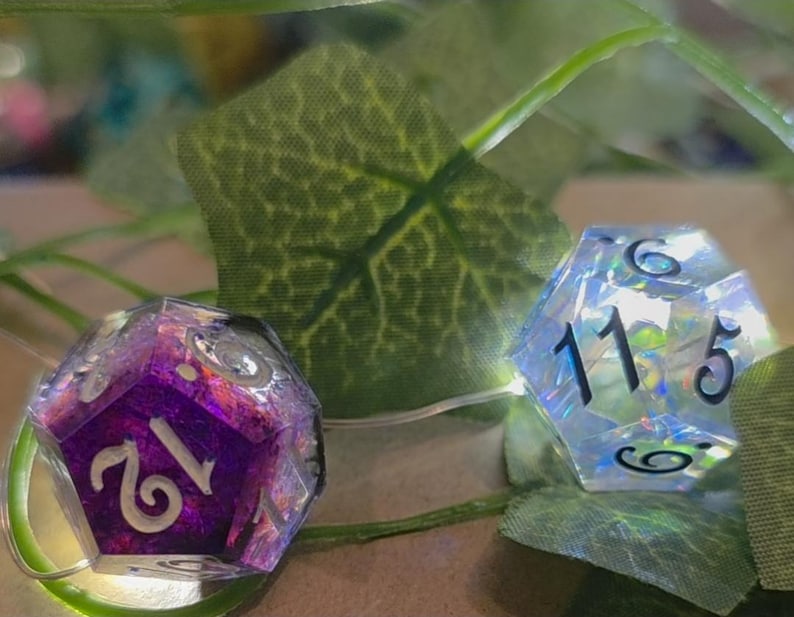 Juego de dados de resina Hope & Fear D12 inspirados en Daggerheart, hecho a mano imagen 8