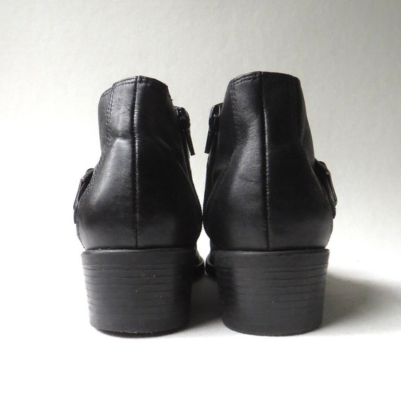 90s vintage Laura Scott Black Leather Square Toe … - image 6