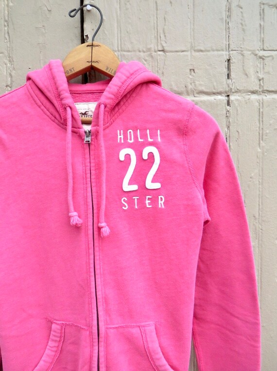 Y2K vintage Hollister Hot Pink Zip Up Hoodie / Ho… - image 3