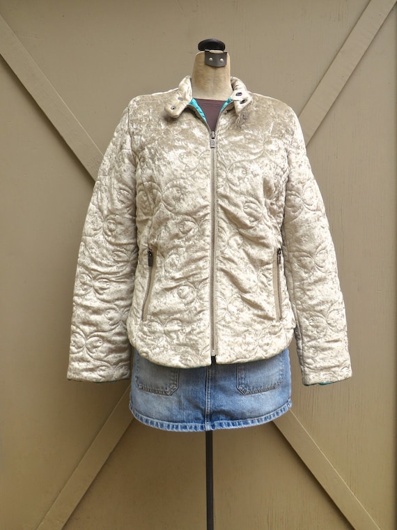 90s vintage Diesel Champagne Quilted Crushed Velve