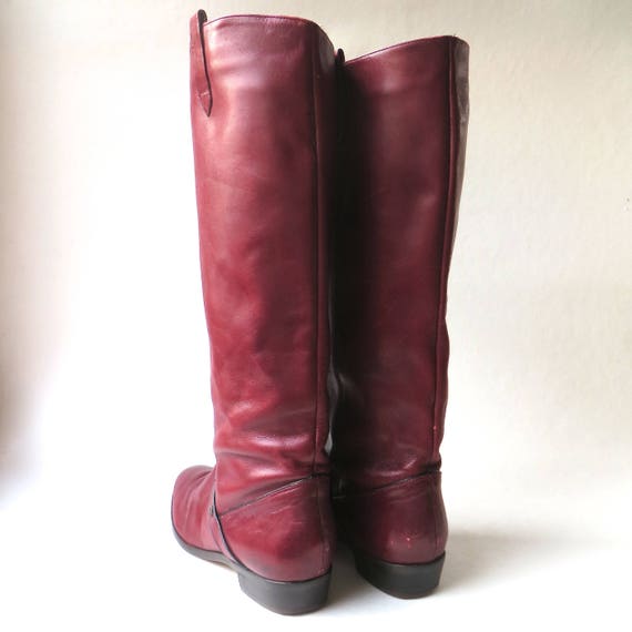 80s vintage Etienne Aigner Oxblood Leather Riding… - image 4