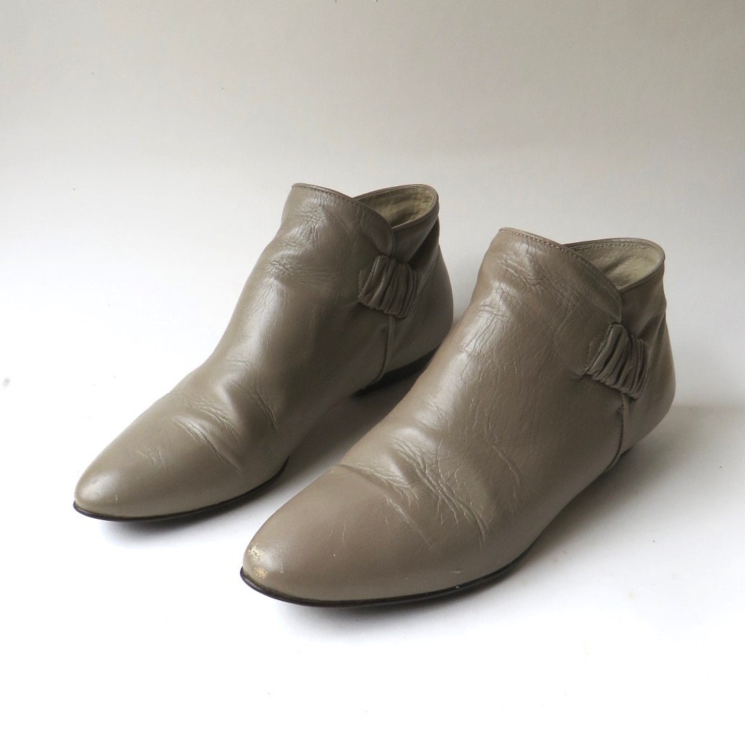 80s Vintage Sandstone Leather Ankle Boots / Boho Indie Hipster - Etsy
