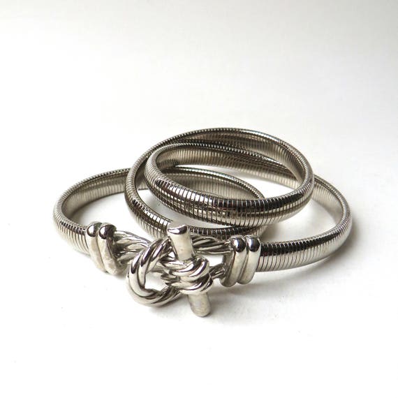 70s/80s vintage Sailor's Knot Skinny Silver Metal
