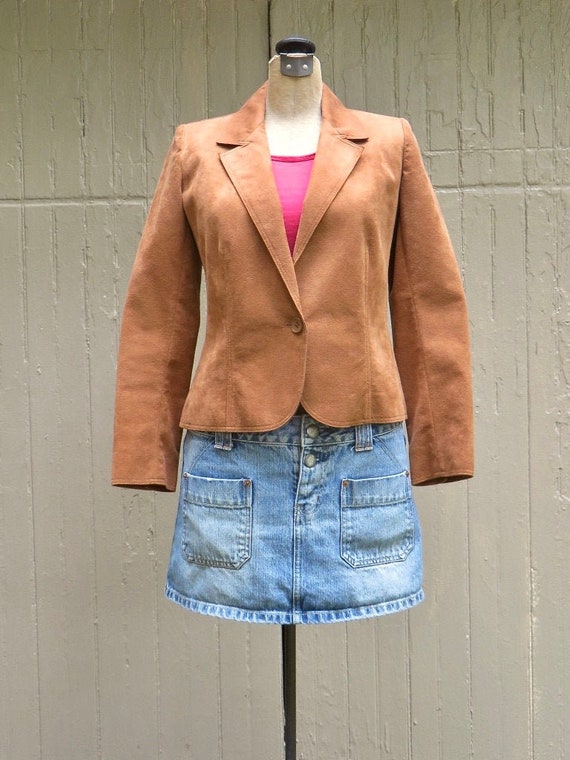 70s/80s Lilli Ann vintage Brown Ultrasuede Blazer