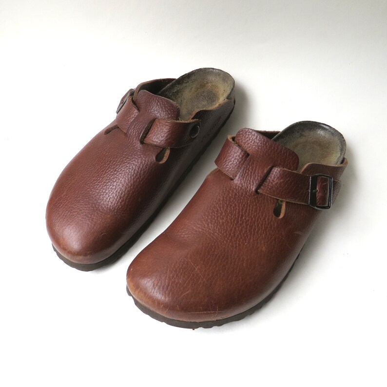 Birkenstock vintage Papillio Russet Brown Leather Boston Clog | Etsy