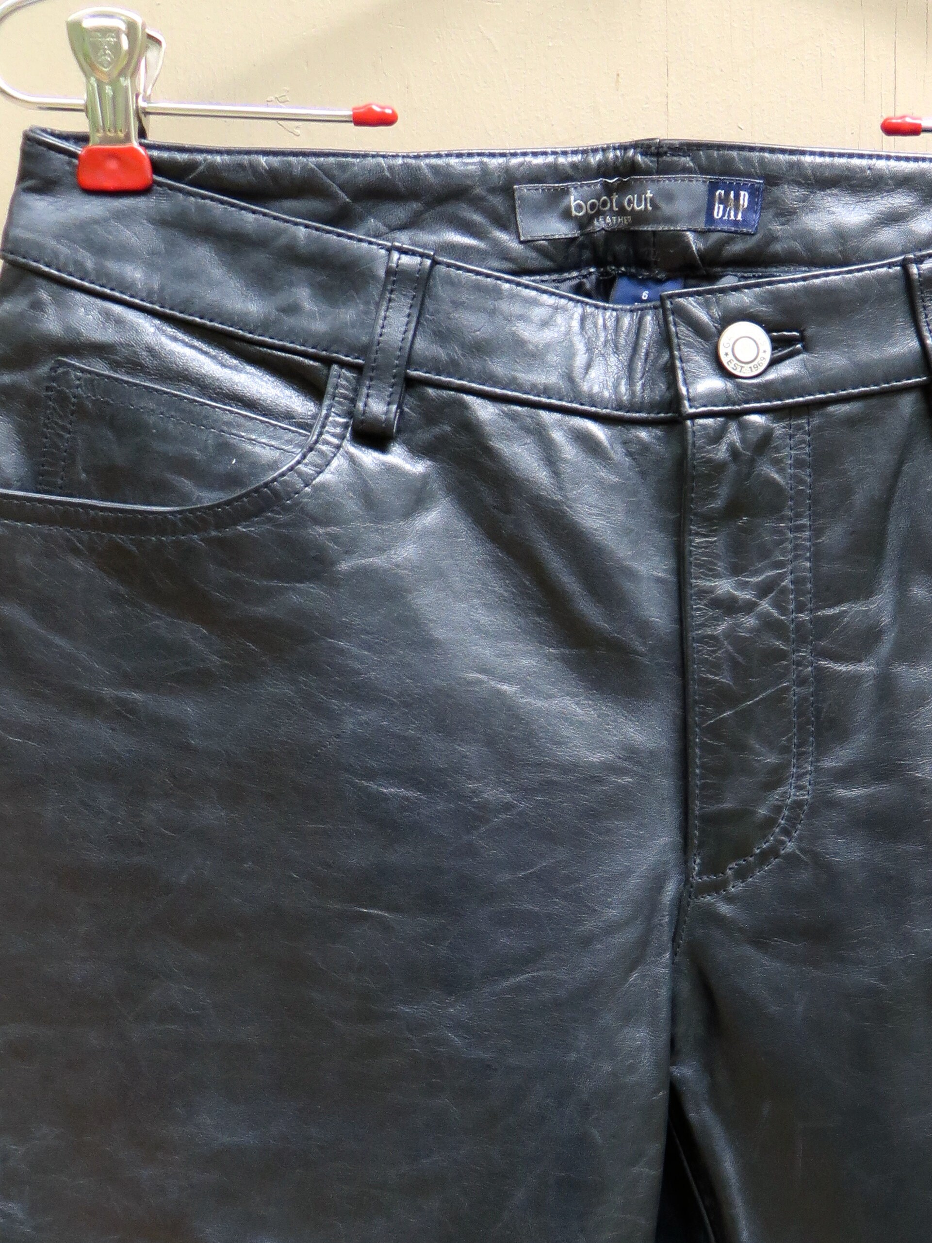 90s Vintage Gap Mid Rise Boot Cut Black Leather Pants / Supple - Etsy