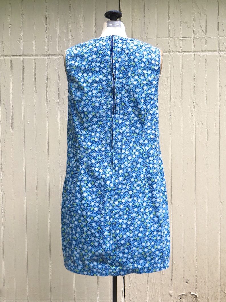 90s vintage Blue Ditsy Floral Print Cotton Sundress Floral Print Cotton Sundress
