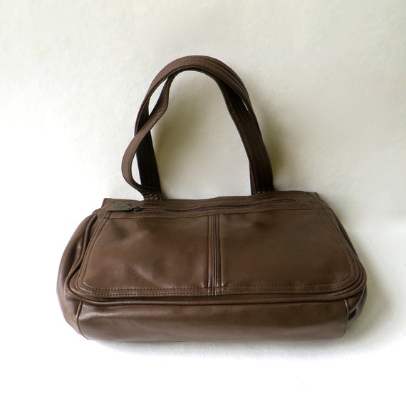 70s vintage JR Chocolate Brown Faux leather Purse - image 4