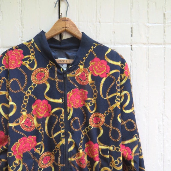 80s/90s vintage London Fog Black, Gold and Red Tr… - image 3