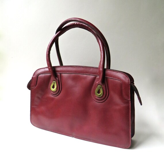 burgundy leather satchel