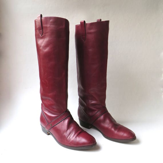 80s vintage Etienne Aigner Oxblood Leather Riding… - image 3