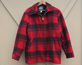 Woolrich Vintage Red Plaid Woolen Field 