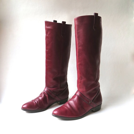 80s vintage Etienne Aigner Oxblood Leather Riding… - image 1