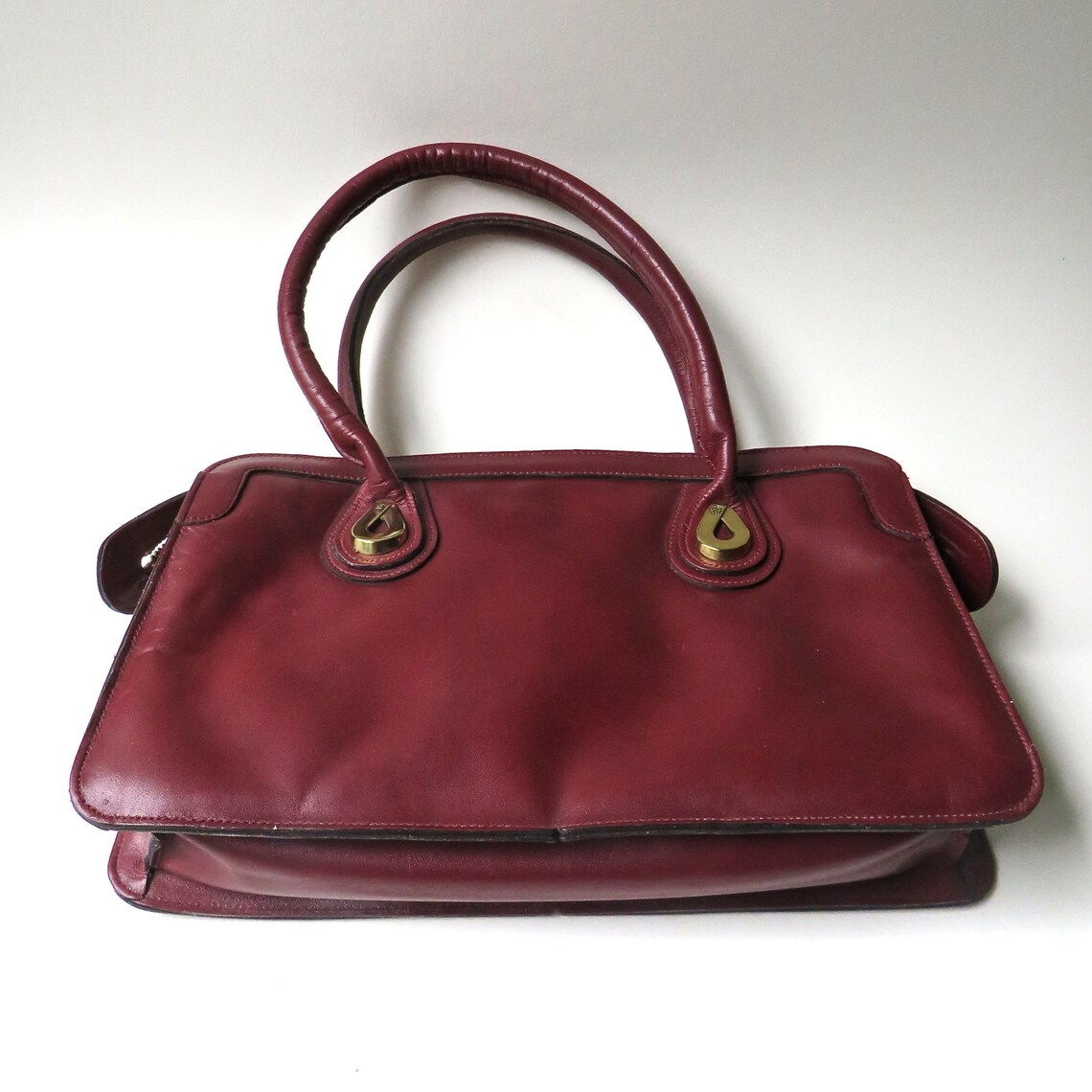 70s Vintage Etienne Aigner Burgundy Leather Satchel - Etsy