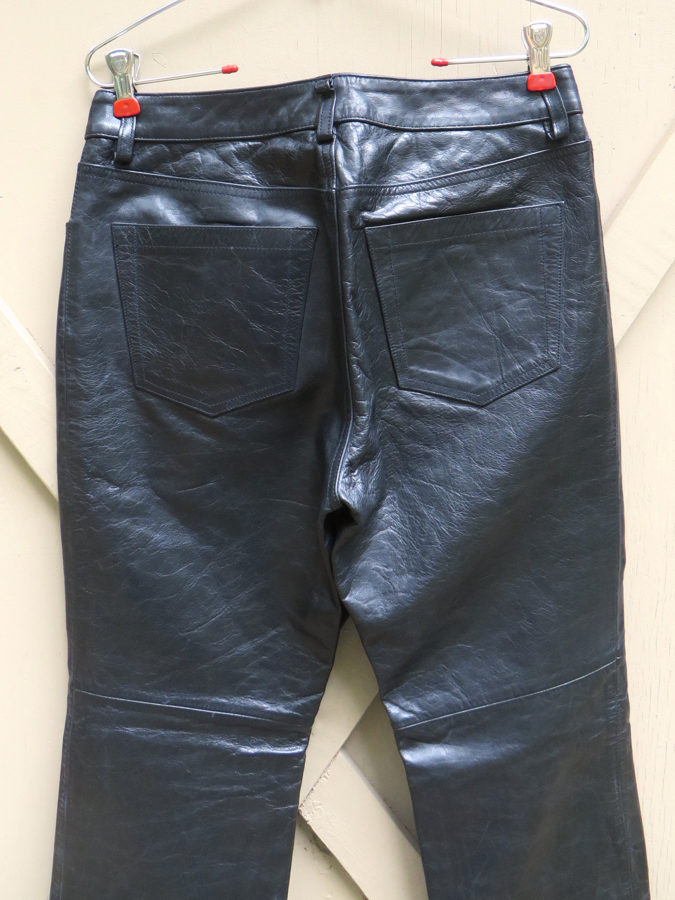 90s Vintage Gap Mid Rise Boot Cut Black Leather Pants / Supple - Etsy