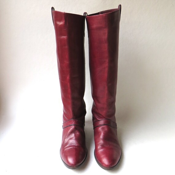 80s vintage Etienne Aigner Oxblood Leather Riding… - image 2