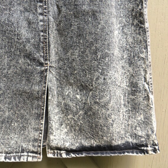 80s vintage High Waist Acid Wash Black Denim Jean… - image 6