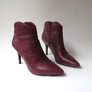 Burgundy stiletto cheap boots