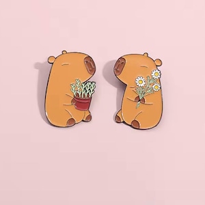 Capybara Enamel Pin |Capybara pin brooch | Cute Animal Lapel Badges | Fun Jewelry Gift