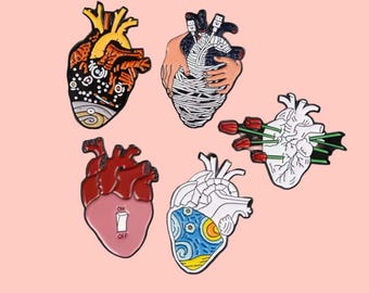 Anatomisches Herz Emaille Pin • Arzt Brosche, Krankenschwester Doktor Geschenk