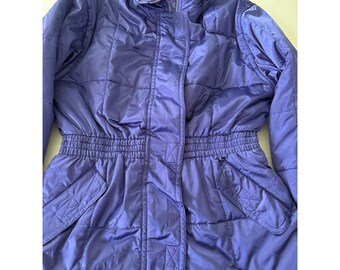 Eddie Bauer EBTEK Women's Sz L Purple Ski Snow Cold Jacket Zip Up Vintage 90s