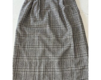 Vtg Haberdashery Personal 10 Petites Midi Skirt Gray Old Money Tweed Womens 10P