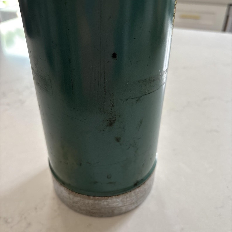 Vintage Stanley Super Vac Edelstahl gefüttert Thermoskanne USA N945 rotes Etikett Bild 6