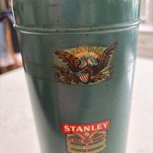 Vintage Stanley Super Vac Edelstahl gefüttert Thermoskanne USA N945 rotes Etikett Bild 7