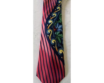 Vtg 1995 Gold Chain Rush Limbaugh No Boundaries Maple Leaf Blush Men's Silk Tie