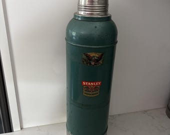 Vintage Stanley Super Vac Stainless Steel Lined Thermos USA N945 Red Label