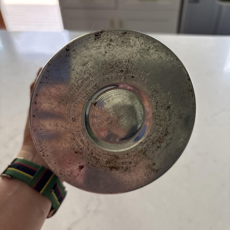 Vintage Stanley Super Vac Edelstahl gefüttert Thermoskanne USA N945 rotes Etikett Bild 5