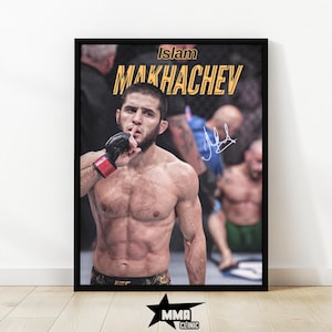 Poster UFC di Islam Makachev, poster UFC, poster di lottatori UFC, decorazione da parete, poster MMA, motivazione in palestra