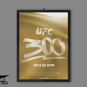 Pôster do UFC 300 - Lutas icônicas do card principal - Arte de parede premium de MMA