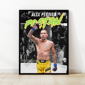 Alex Pereira &quot;Poatan&quot; UFC Champion Poster: MMA Wall Decor