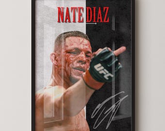 Poster Toile Conor McGregor Vs Nate Diaz UFC - Impression Moderne Rouge, Neuf Sous Emballage