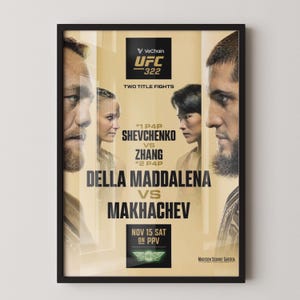 UFC 322 Fight Poster: Makhachev vs Maddalena, Shevchenko vs Zhang